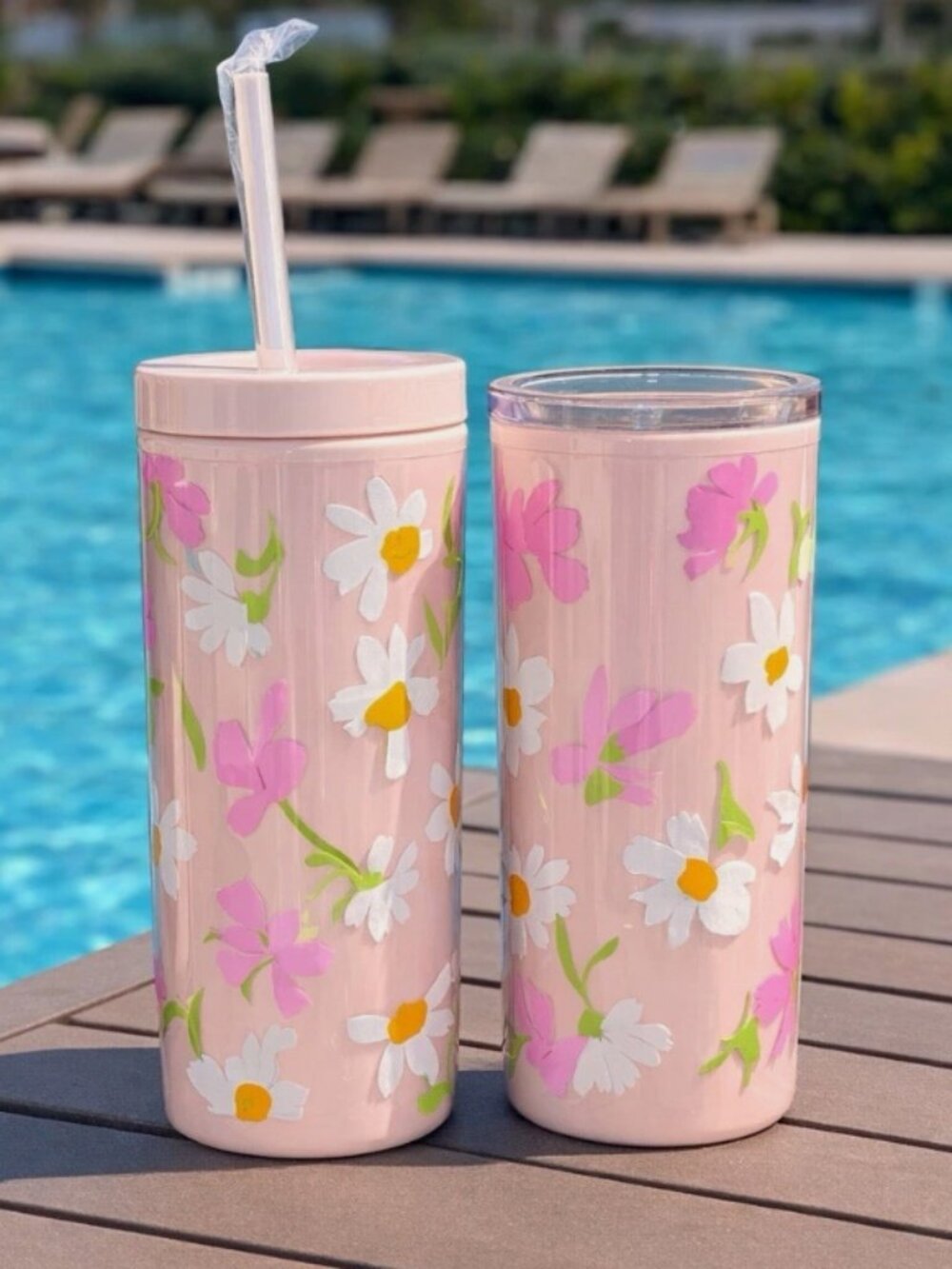 NIB KATE SPADE NEW YORK FLORAL TUMBLER & THERMAL MUG W/ STRAW 2 PIECE SET